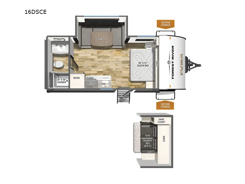 2026 Forest River Puma Camping Edition 16DSCE floor plan