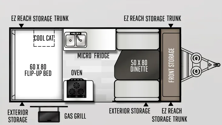 Forest River Rockwood Hard Side A212HW floor plan