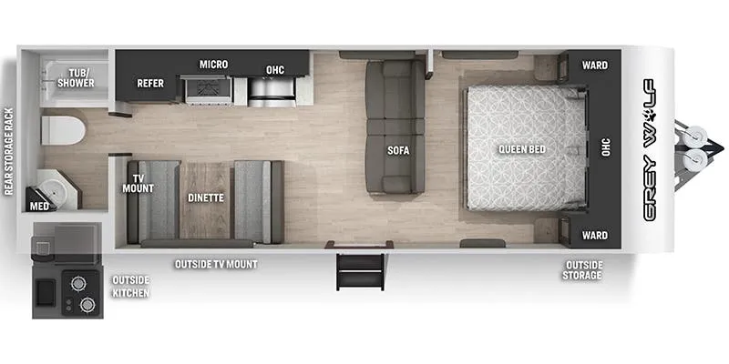 2022 Forest River Cherokee Grey Wolf 24JS - Floor plan