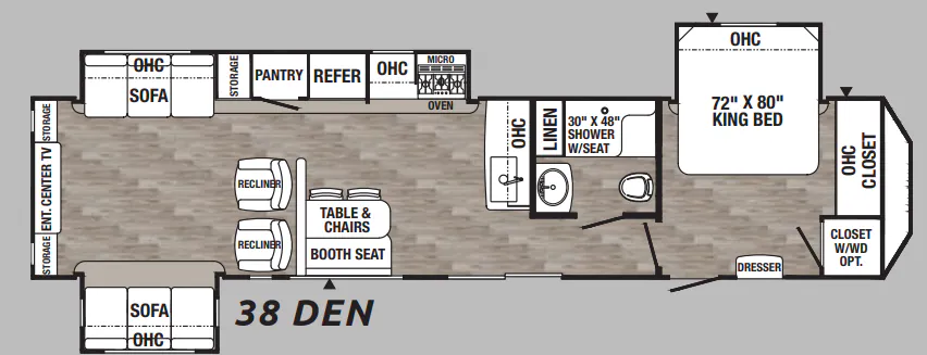 Palomino Puma 38DEN floor plan