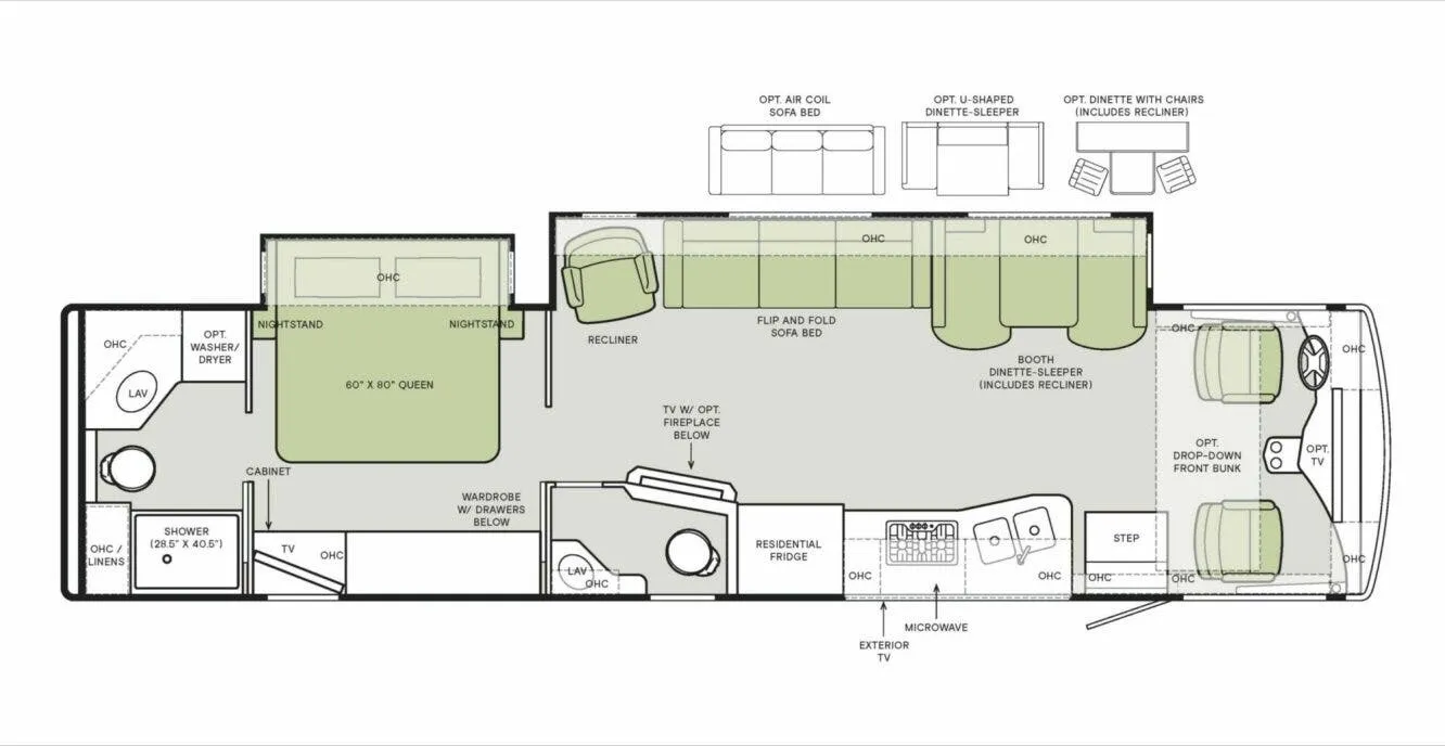 Tiffin Open Road Allegro 36 LA floor plan