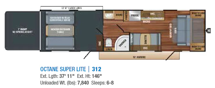 Jayco Octane Super Lite 312 floor plan