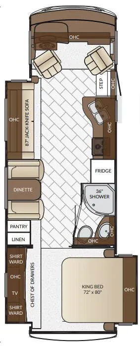 Newmar Bay Star 3124 floor plan
