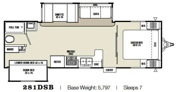 Coachmen Captiva Ultra Lite 281DSB floor plan