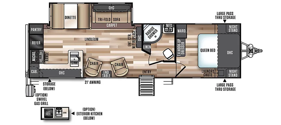 2016 Forest River Wildwood Heritage Glen 282RK floor plan
