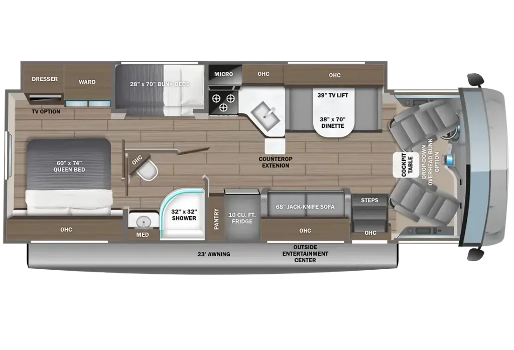 2027 Entegra Coach Vision 29F floor plan