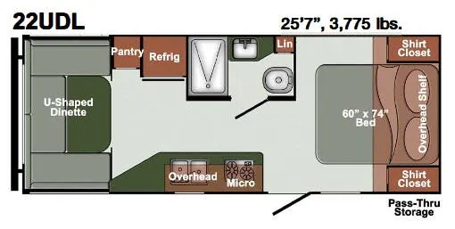 Gulf Stream Yellowstone Ranch SVT 22UDL floor plan