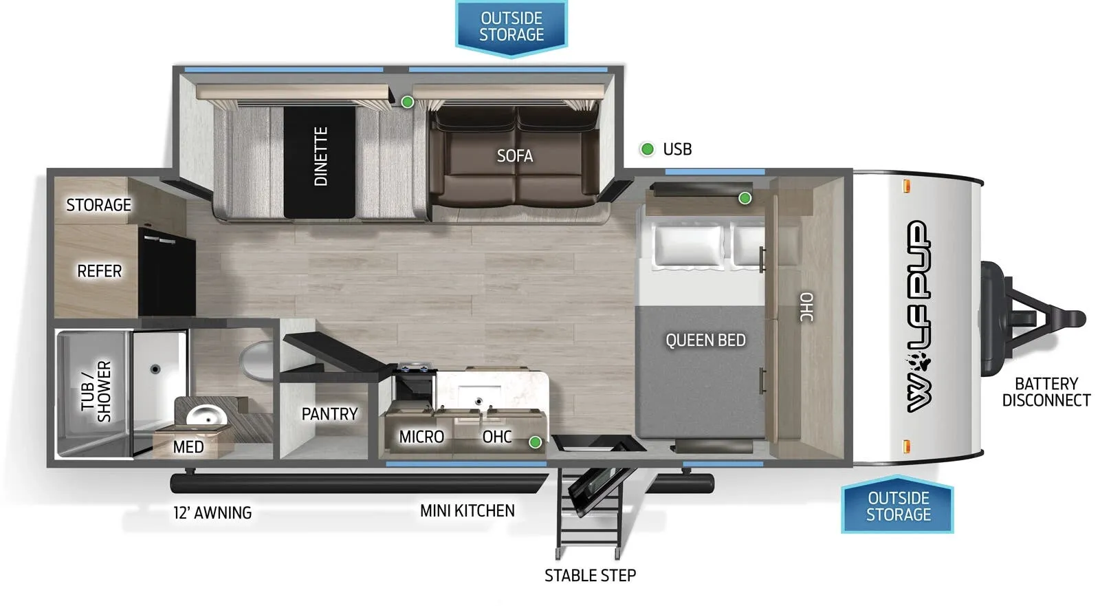 2026 Forest River Cherokee Wolf Pup 18PB - Floor plan