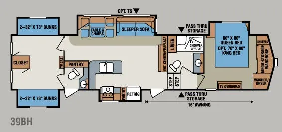 K-Z Venom 39BH floor plan