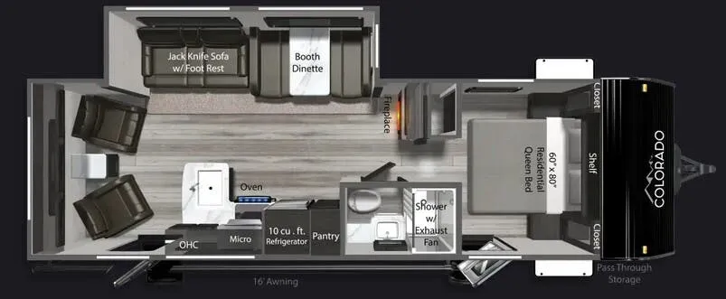 Dutchmen Colorado 26RLC floor plan