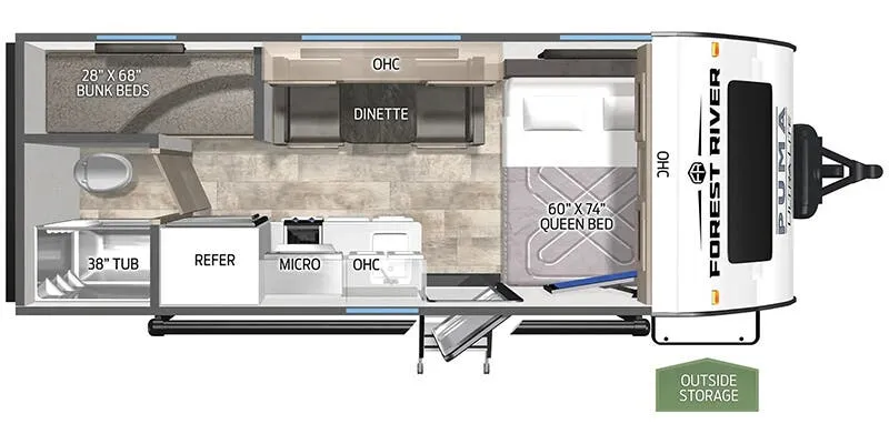 Palomino Puma Ultra Lite 16BHX floor plan