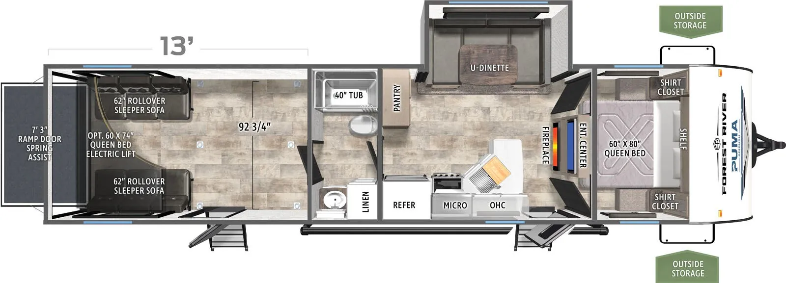 Forest River Puma Ambush 29TH floor plan