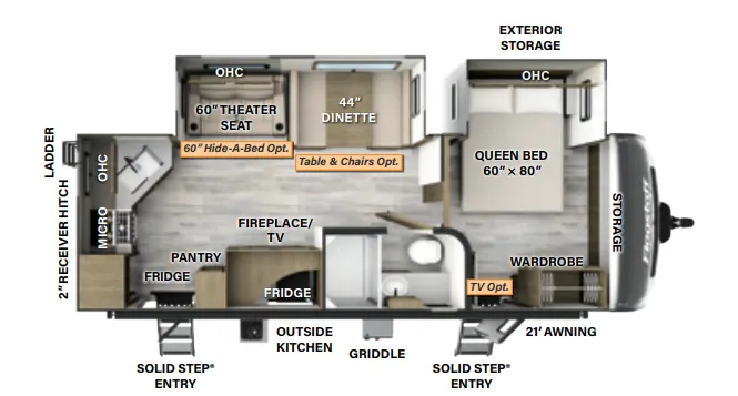Forest River Flagstaff Super Lite 26RKBS floor plan