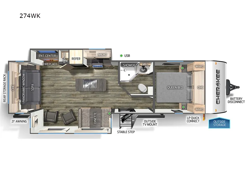 2023 Forest River Cherokee 274WK - Floor plan