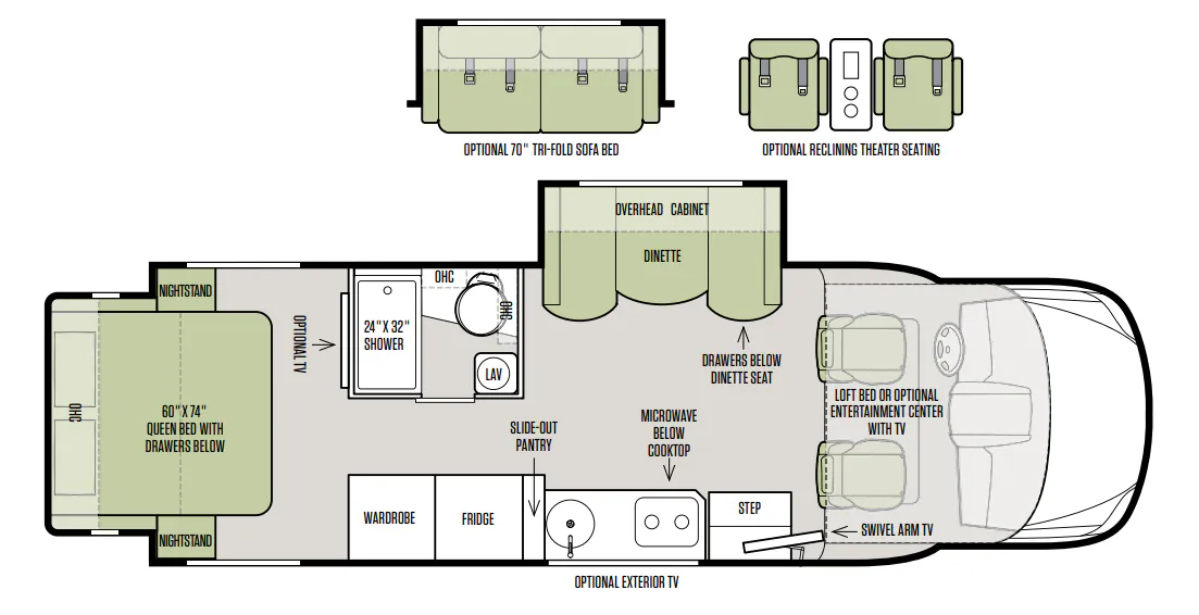 Tiffin Wayfarer 25 QW floor plan