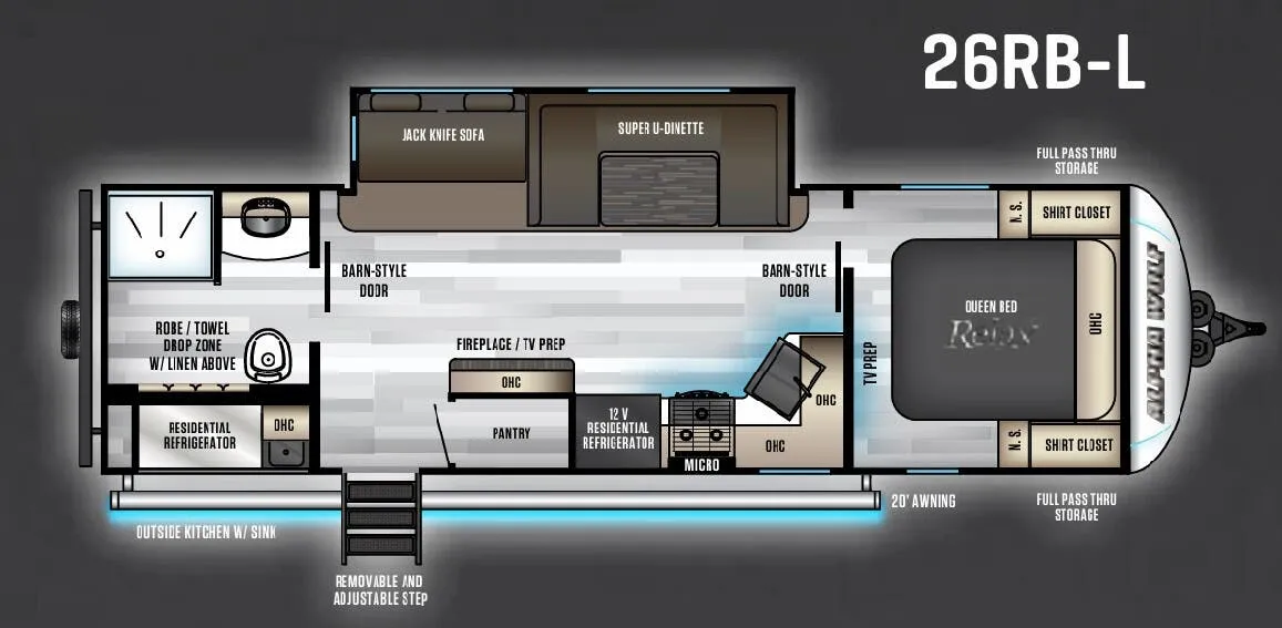 Forest River Cherokee Alpha Wolf 26RB-L floor plan