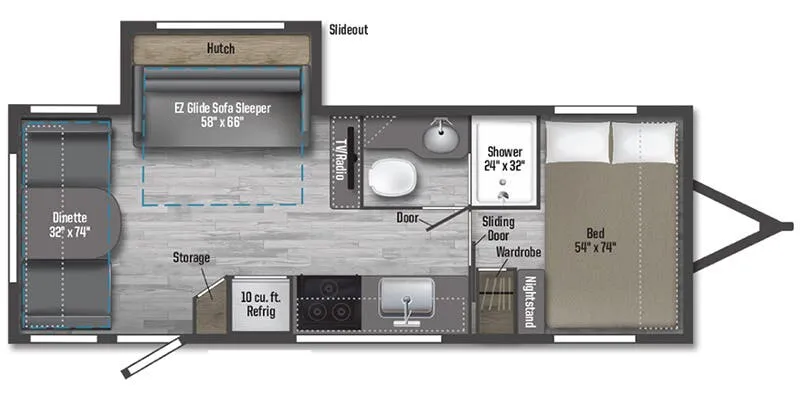 2025 Winnebago Micro Minnie 2225RL - Floor plan