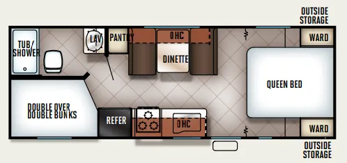Forest River Cherokee Grey Wolf 22BH floor plan