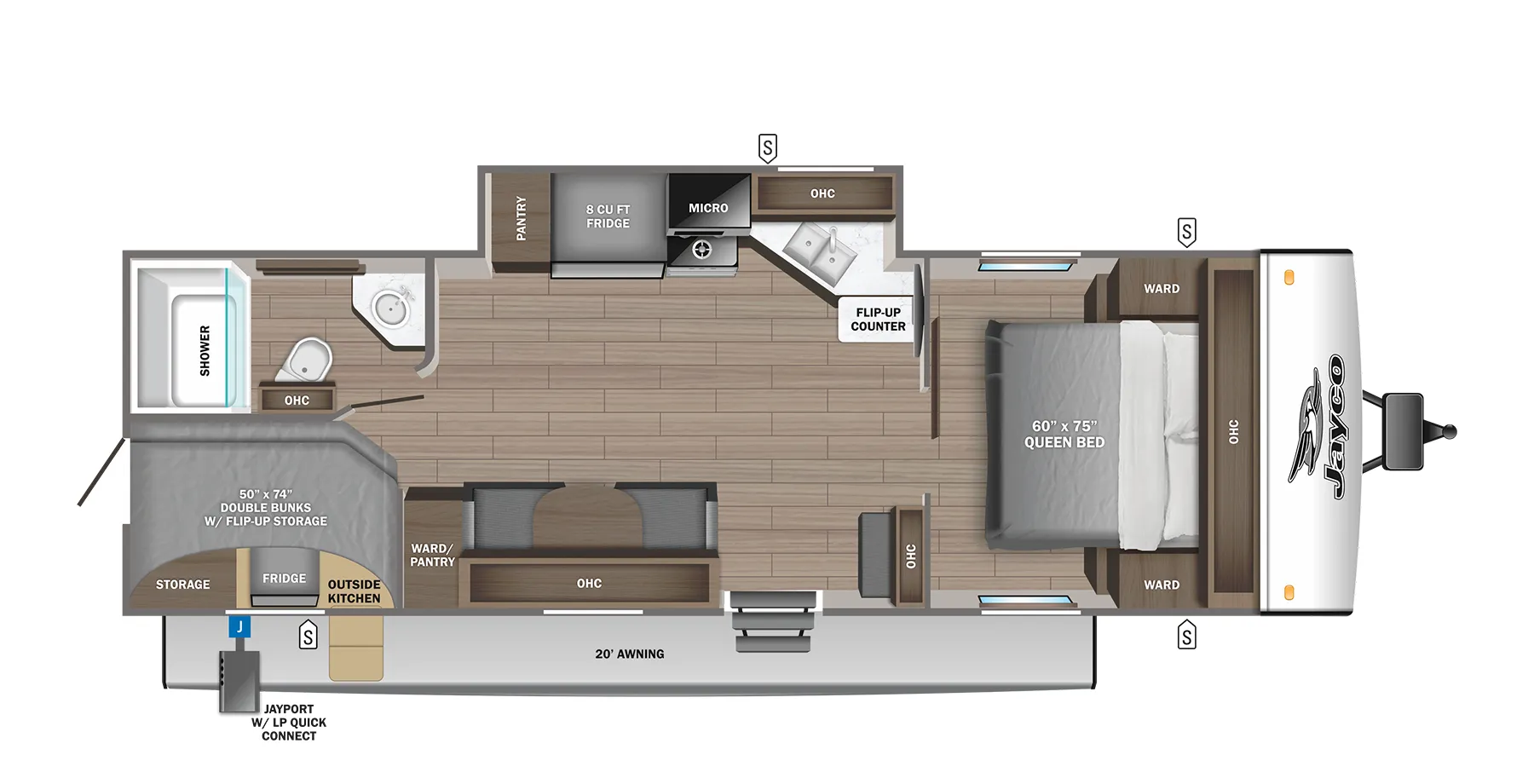 Jayco Jay Feather 22BH floor plan