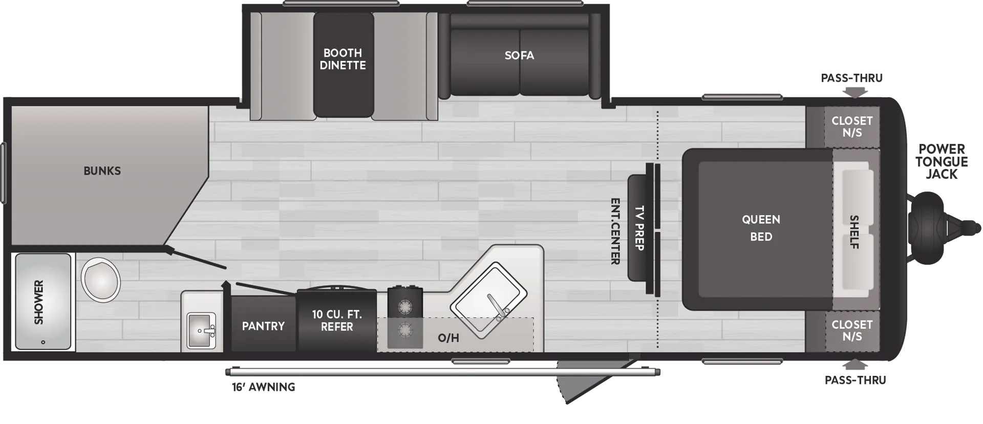 Keystone Hideout Sport Double 261BHWE floor plan