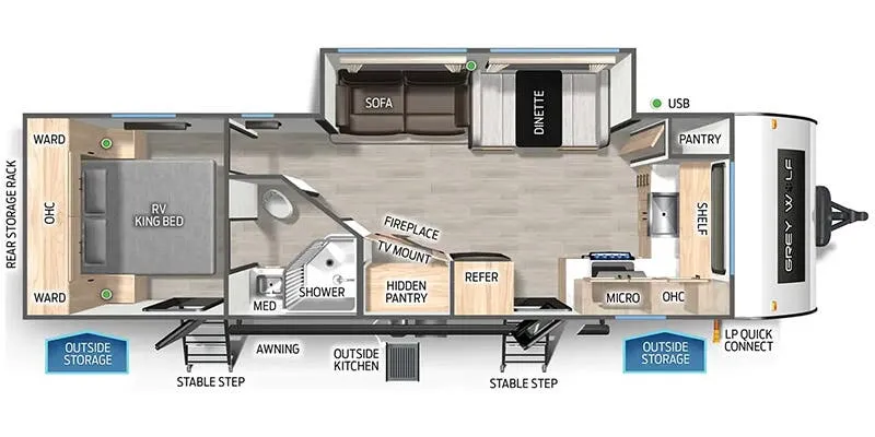 2025 Forest River Cherokee Grey Wolf 27GH - Floor plan