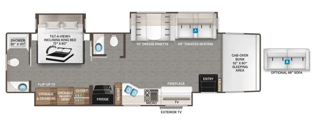Thor Motor Coach Pasadena SV 38DX floor plan