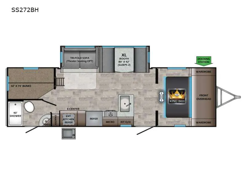 2022 CrossRoads Sunset Trail Super Lite SS272BH - Floor plan