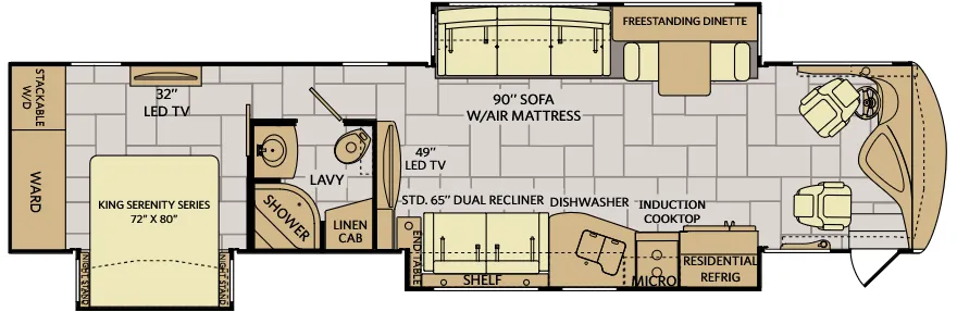 Fleetwood Discovery LXE 40X floor plan