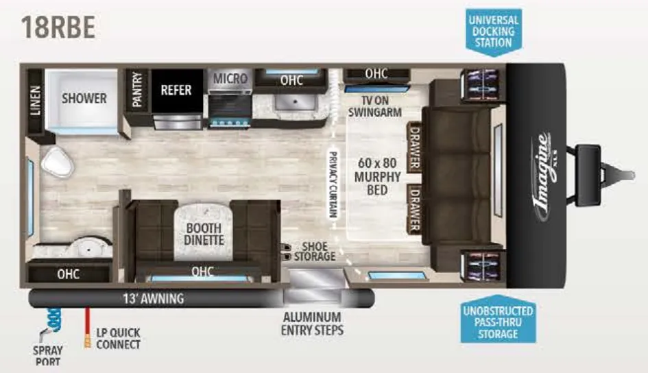 Grand Design Imagine XLS 18RBE floor plan