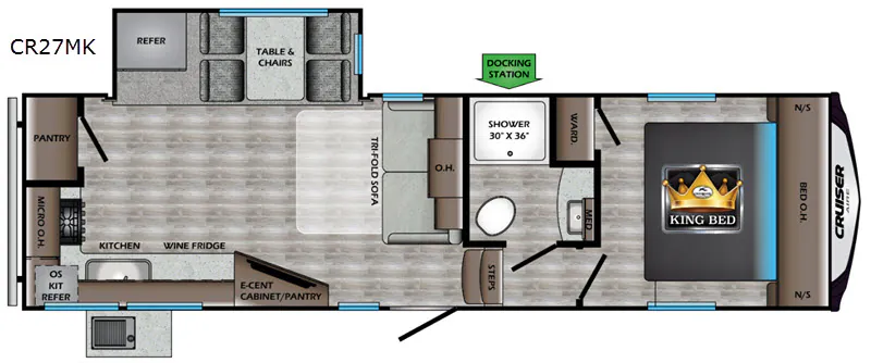 2020 CrossRoads Cruiser Aire 27MK - Floor plan