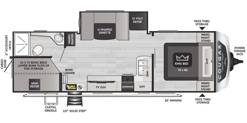 Keystone Cougar Half-Ton West 25DBSWE floor plan