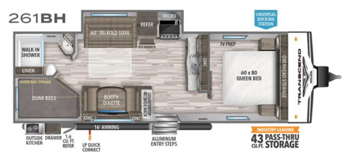 Grand Design Transcend Xplor 261BH floor plan
