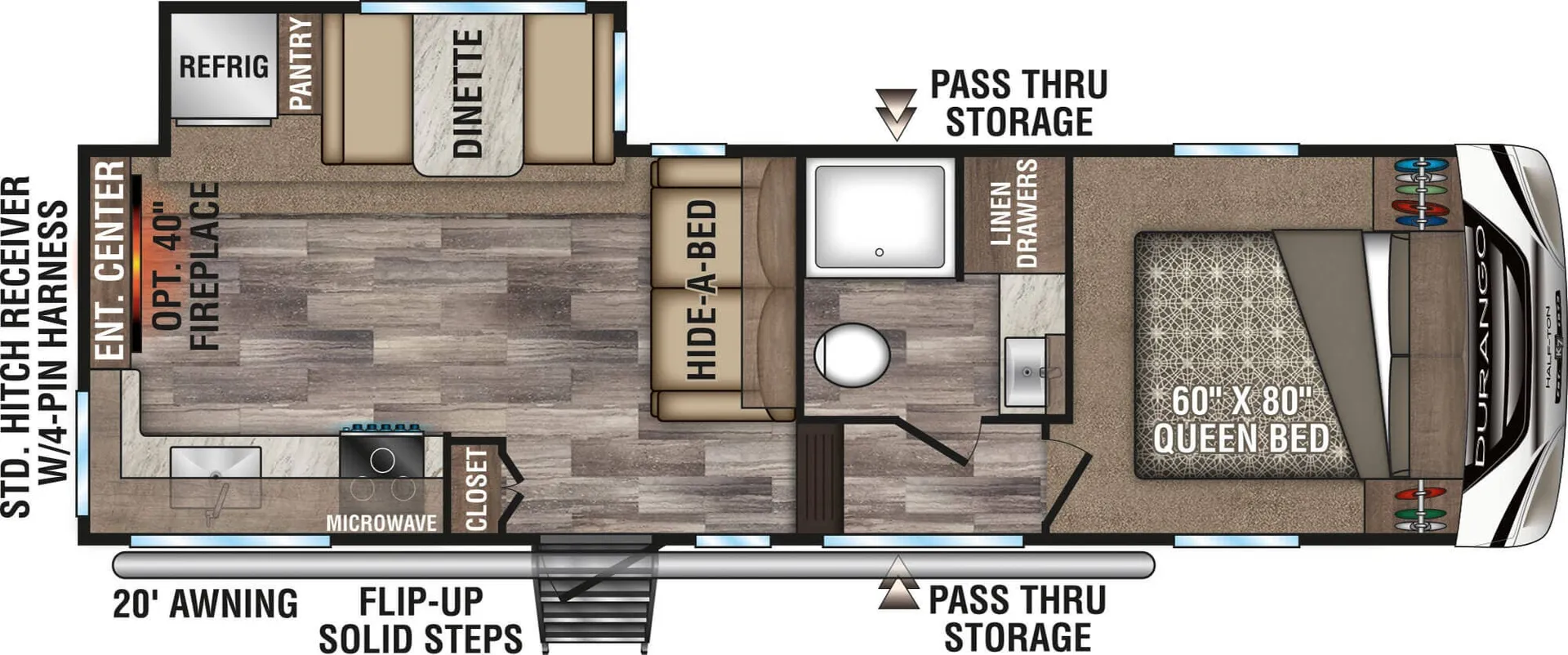 K-Z Durango Half-Ton D250RES floor plan