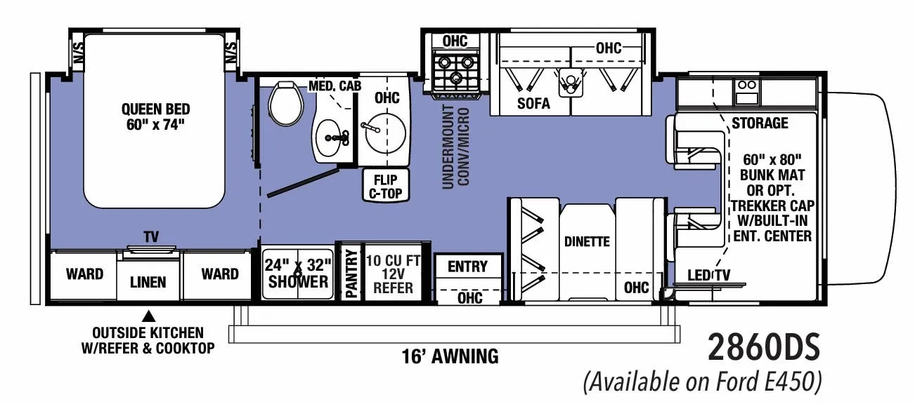 Forest River Sunseeker Classic 2860DS floor plan