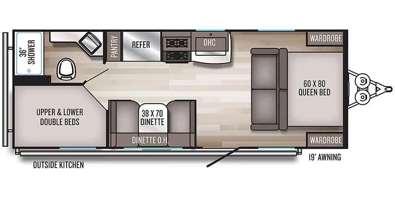2021 Palomino Solaire 217 BH - Floor plan