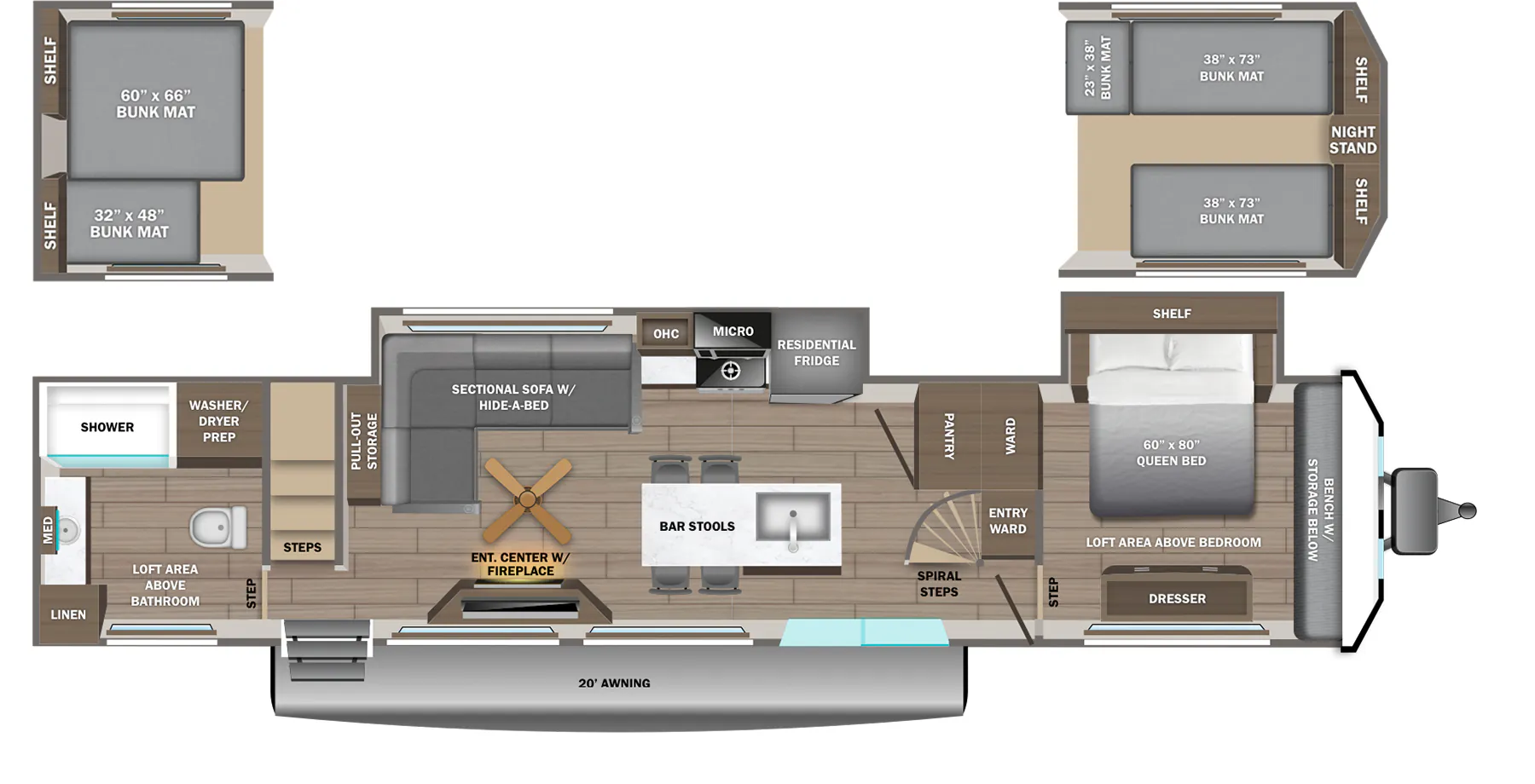 Jayco Jay Flight Bungalow JayLoft floor plan