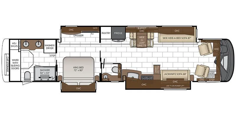 Newmar London Aire 4551 floor plan