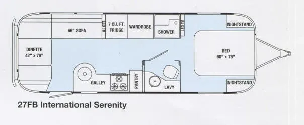 2014 Airstream International Serenity 27FB - Floor plan