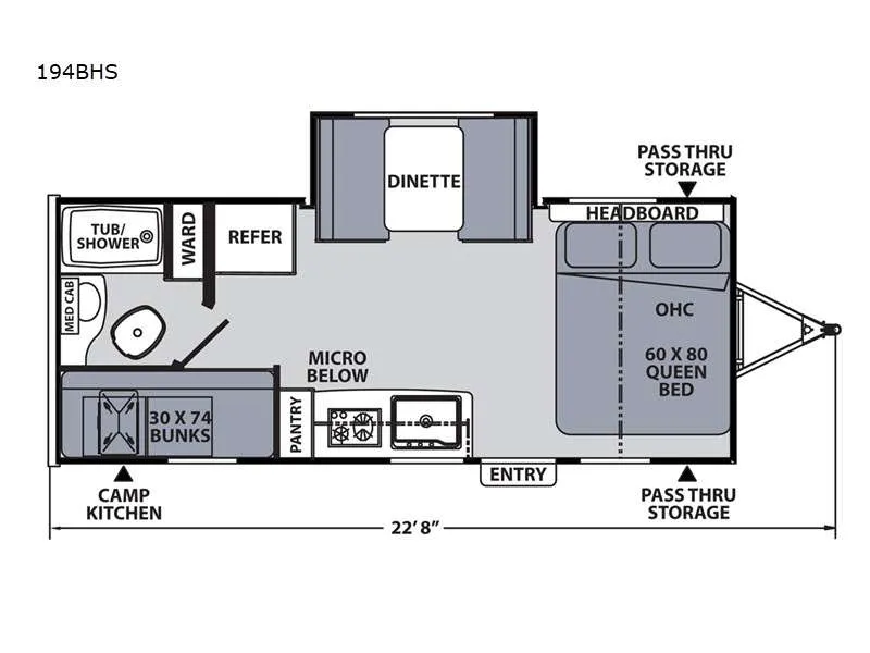 2021 Coachmen Apex Nano 194BHS floor plan