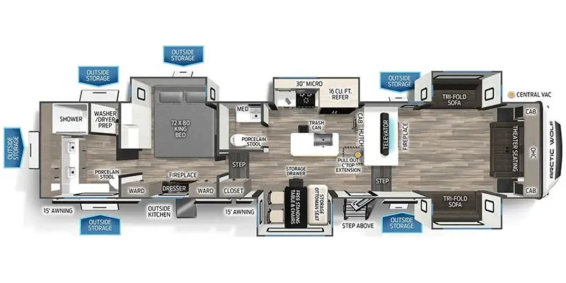 2025 Forest River Cherokee Arctic Wolf Suite 3950 SUITE - Floor plan