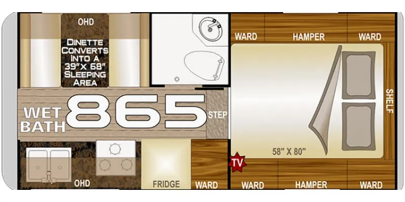 Northwood Arctic Fox Camper 865 floor plan