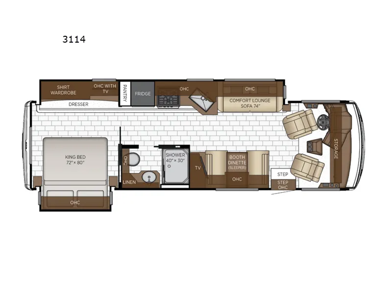 2026 Newmar Bay Star 3114 floor plan