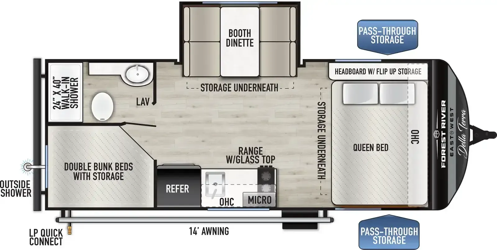 East to West Della Terra 191BH floor plan