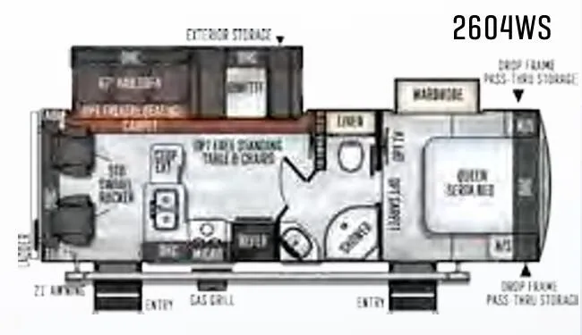 Forest River Rockwood Ultra Lite 2604WS floor plan