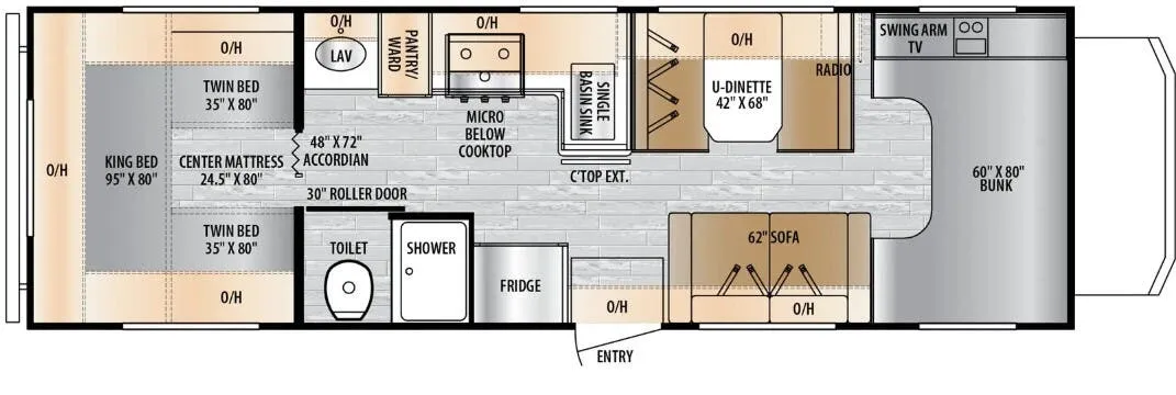 2026 East to West Entrada 2710NK - Floor plan