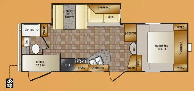 CrossRoads Zinger ZF25BH floor plan