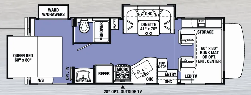 Forest River Sunseeker 2500TS floor plan