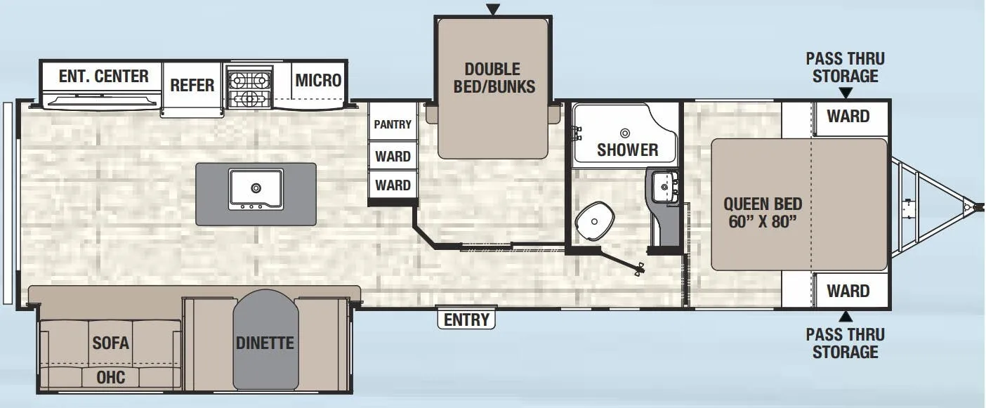 Coachmen Freedom Express Liberty Edition 323 BHDSLE floor plan