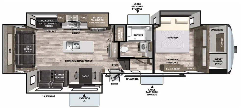 Forest River Cardinal 25th Anniversary Edition 335RLX floor plan