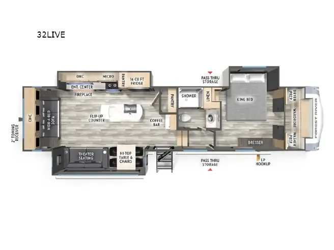 2025 Forest River Wildcat 32LIVE floor plan